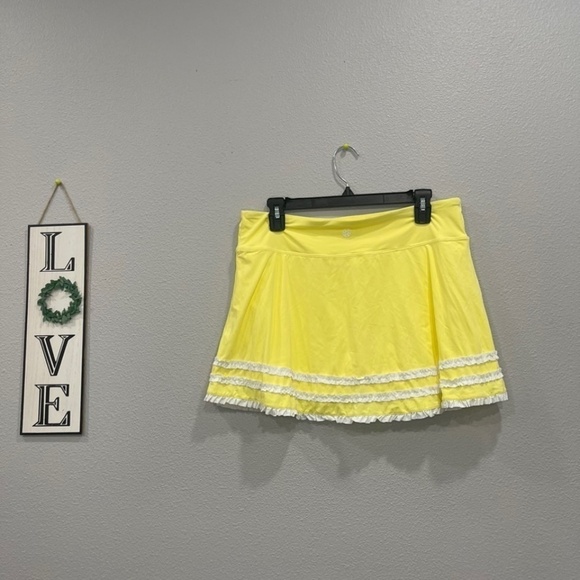 Lilly Pulitzer Fionna skort watch hill yellow size L NWOT - Picture 1 of 3